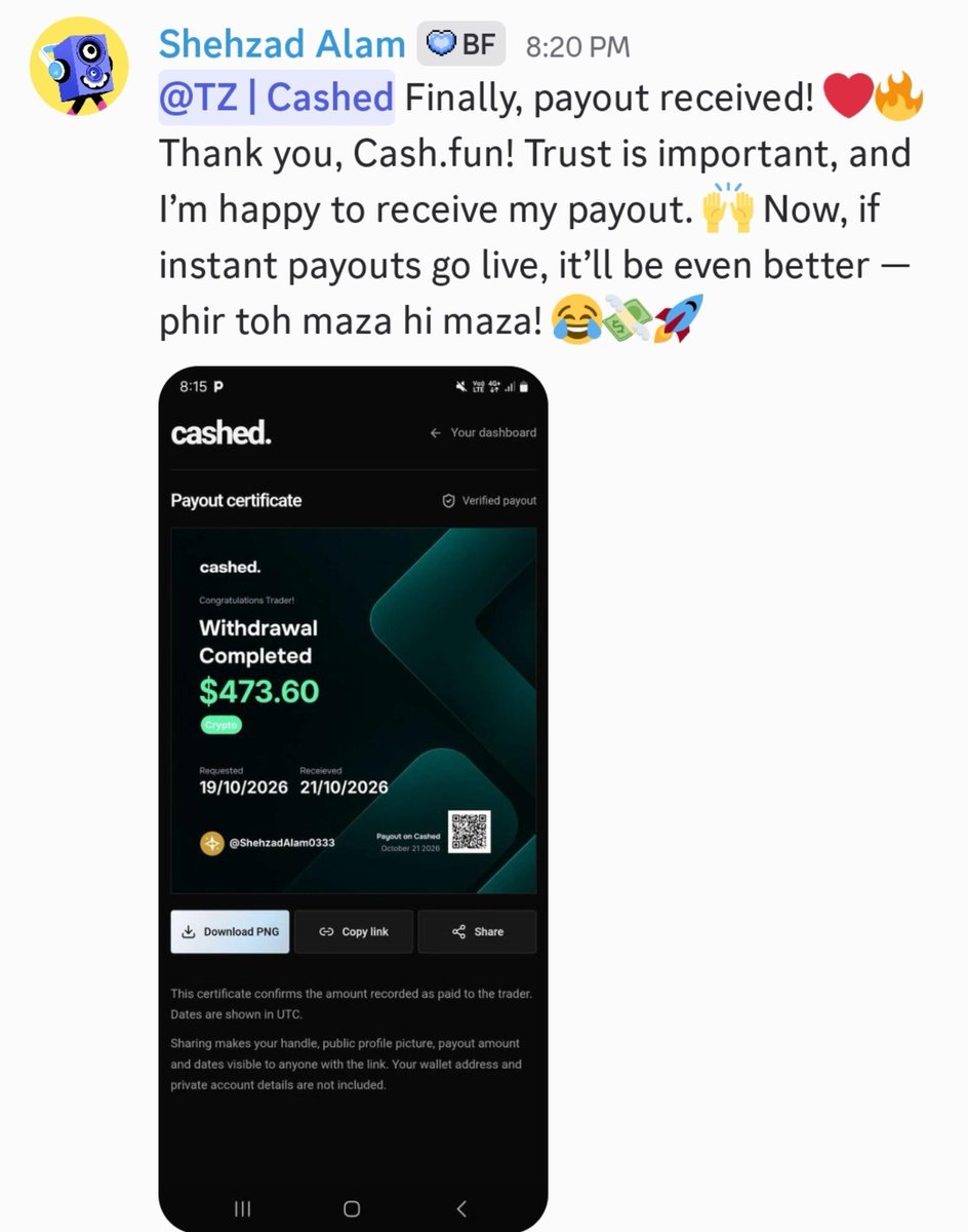 TheBrightVault's tweet photo. 💚 @cashedfun Payout Update!

All Cashed payouts are expected to be cleared tomorrow! 💸

🔥 Grab your account today with a 10% discount using my BRIGHT code!

My own payout approval time is also getting closer. 👀 Soon, we’ll see how it goes!

Stay tuned! 💚 https://t.co/ncBe854R9i
