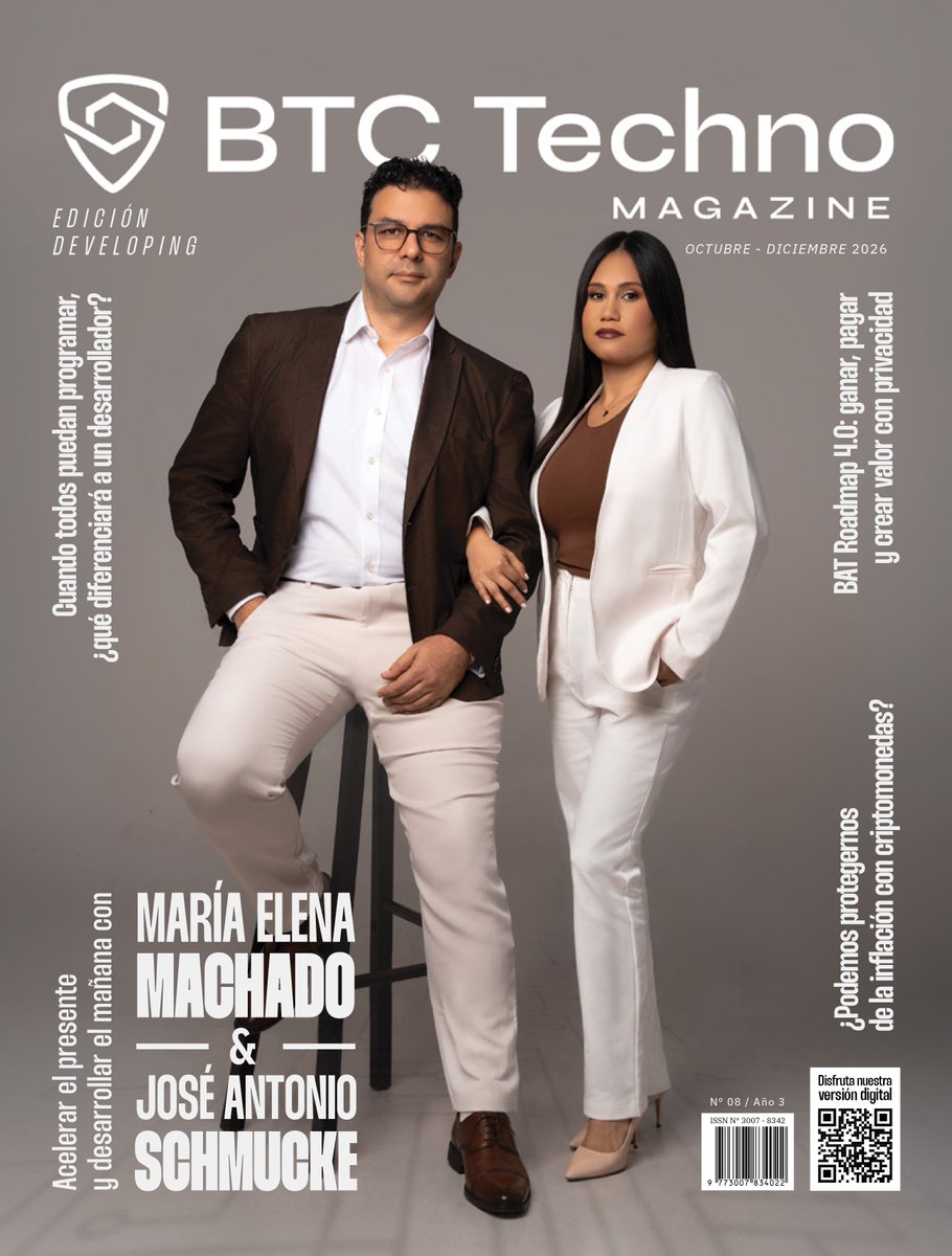 btctechnomag's tweet photo. El futuro no solo se imagina. Se desarrolla 🧬

Hoy presentamos oficialmente la 8.ª edición de BTC Techno Magazine: DEVELOPING🌐, una entrega que explora cómo las nuevas tecnologías, la IA y los activos digitales están transformando nuestro presente y abriendo nuevas posibilidades para el futuro.

Por primera vez compartimos nuestra portada entre dos protagonistas: @melenamachado y @jschmucke dos visiones que representan el talento, el liderazgo y el propósito humano detrás de la innovación.

DEVELOPING también estará presente en Startup Venezuela Summit. Los días 22 y 23 de octubre estaremos distribuyendo ejemplares físicos entre los asistentes al evento.

🎥 Disfruta el video de lanzamiento 👉🏻 https://t.co/fqJg3RQ3g6

Y accede a nuestra versión digital 📖 en https://t.co/49uYBuVO6R

Nada de esto sería posible sin quienes creen en lo que hacemos. Gracias a nuestros sponsors, aliados y articulistas por ser parte de esta nueva edición. 🤝

¿Quieres tu ejemplar físico?

Escribe DEVELOPING en los comentarios o envíanos un mensaje directo y te compartiremos el enlace para solicitarlo gratuitamente a cualquier parte del territorio nacional gracias a nuestro aliado @ZOOMenLinea 🚚

Sigamos Desarrollando Juntos 🧬