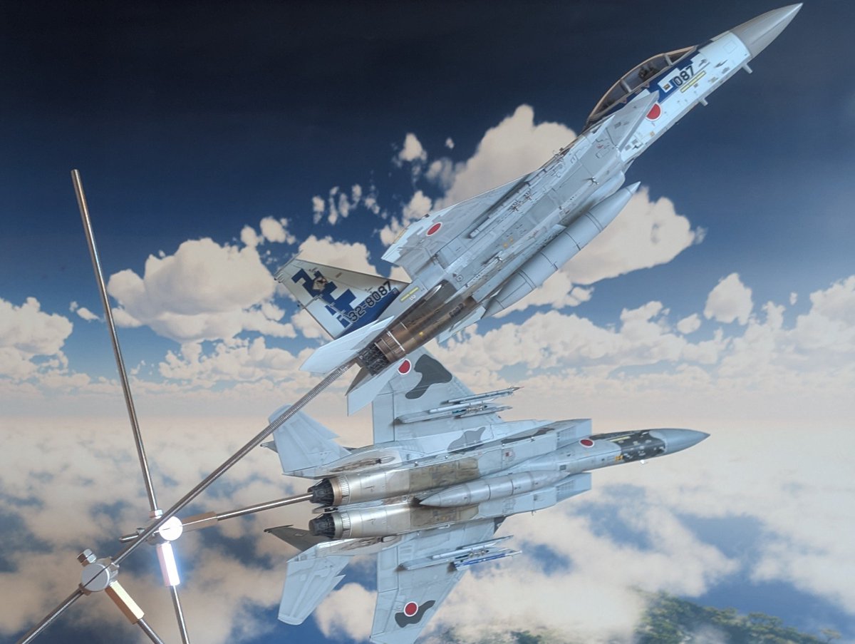 G28257797418621's tweet photo. 取付けるF-15は未だ出来てないけど😂台座作ってます😅角度こんな感じですかね❔️🤔 https://t.co/JBAc9879na