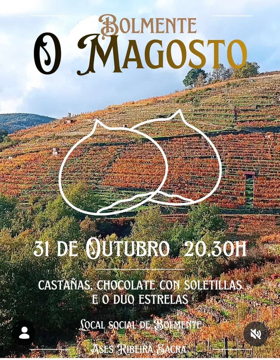 ConcellodeSober's tweet photo. 🟪🌰 Anotade unha nova cita para este outono! O próximo 31 de outubro, ás 20.30 horas, celebrarase o Magosto de Bolmente no local social. https://t.co/BBY2OxC5Ni