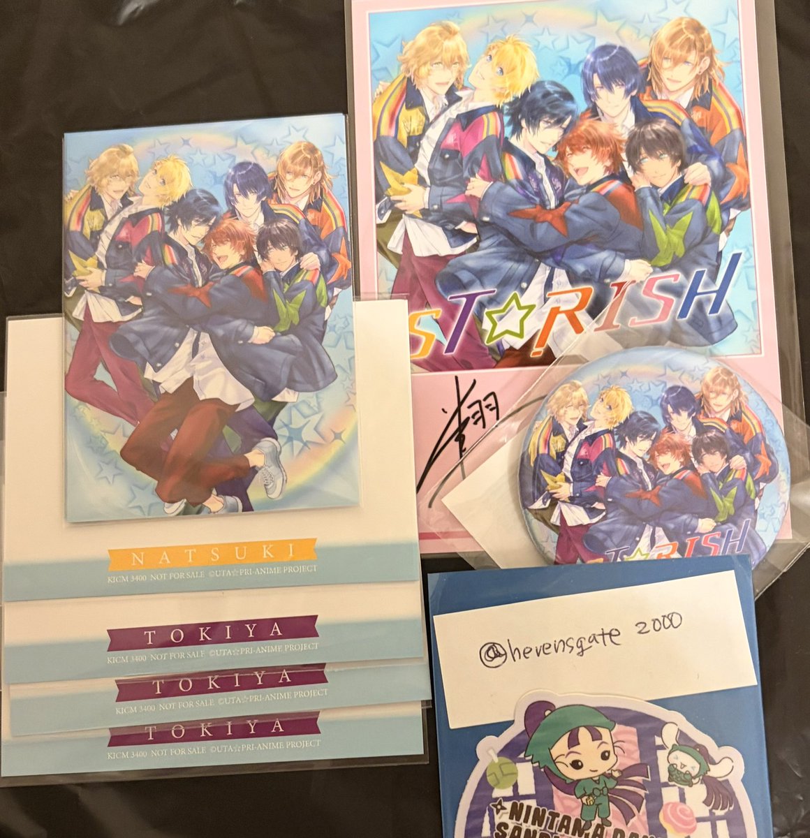 hevensgate2000's tweet photo. (譲渡)うたプリ PRISM FOREVER 特典

譲】
メセカ　那月1、トキヤ3
店舗特典：翔、缶バッジ(ソフマップ)
CD本体(開封済み未再生)
求】
メセカ300
店舗カード300、缶バッジ500
CD300(メセカ＋CD500)
未使用シリアル(画像送付のみ可)

名古屋手渡し、郵送
なるべくまとめてお引き取りをお願いします https://t.co/fYsWgHH4pY