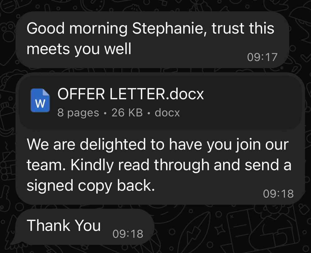 realstephn's tweet photo. Guyss, I got the job! 🥳🎊.
After so many disappointments and rejections,
Finally, I got the job.
Indeed God is good! https://t.co/mYgFzYH4fW