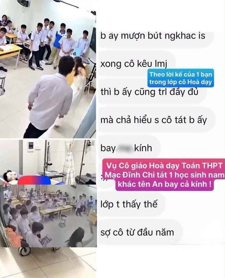 Kira_Viet's tweet photo. Đéo hiểu suy nghĩ gì???

CÔ GIÁO ĐÃ XIN LỖI HS VÀ GĐ CHƯA?
Qua sự việc xảy ra trên địa bàn Hà Nội, việc một hs học võ đã đấm cô giáo vì theo thông tin là cô bắt các em chưa làm bài đứng trên bảng. Một số ph cho rằng sẽ ảnh hưởng tâm lí của con, khiến con ko còn muốn đến trường. Ph sẵn sàng kiện thẳng lên hiệu trưởng. 

Theo các bác sau đợt này cô giáo có cần xin lỗi hs và ph không?