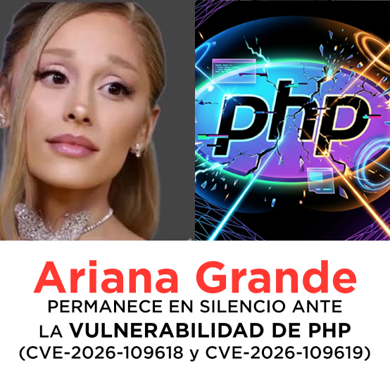 artmichel_eth's tweet photo. Ariana Grande sigue guardando silencio frente a la vulnerabilidad de PHP (CVE-2026-109618 y CVE-2026-109619). https://t.co/VJoCSjHyKX