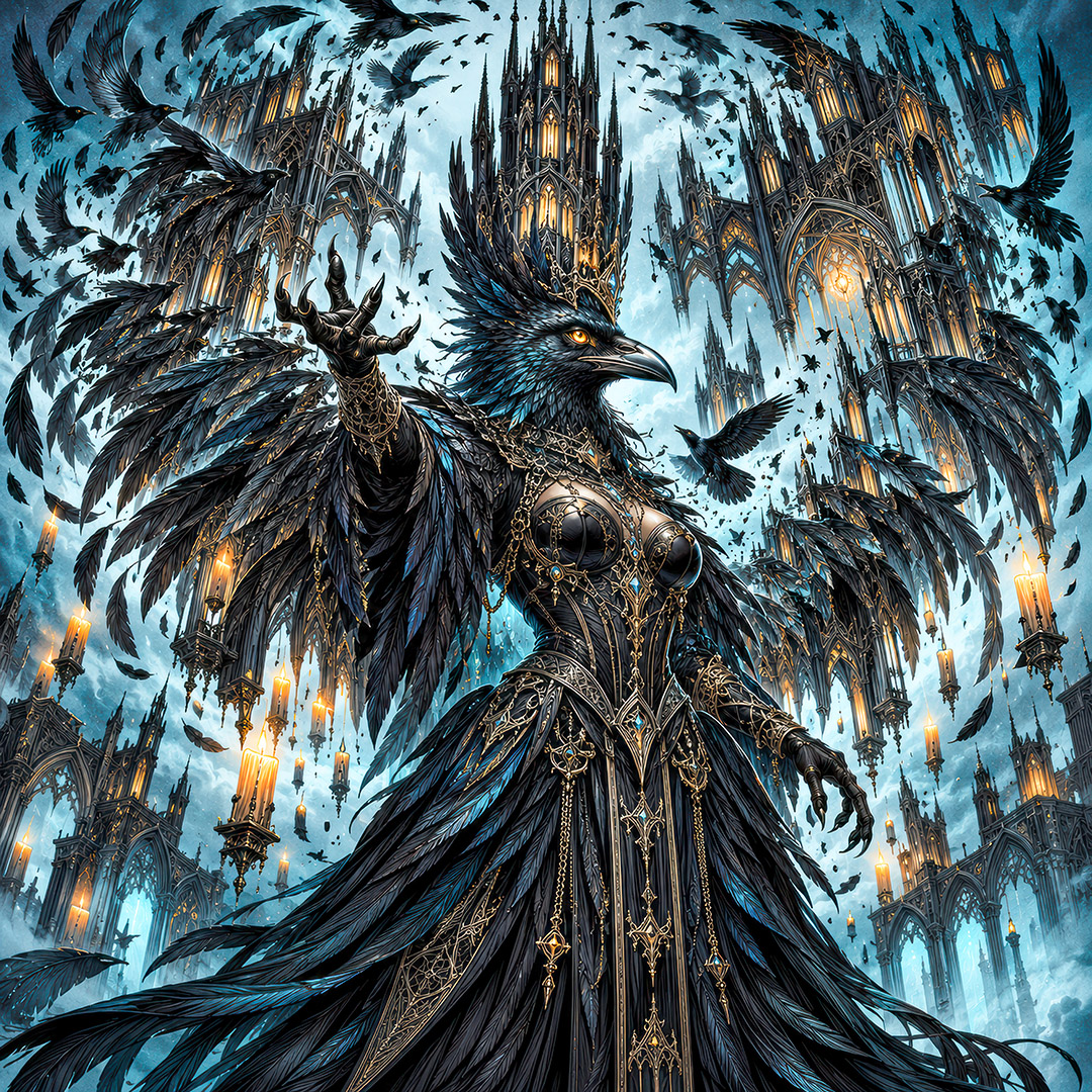 koalakoker's tweet photo. #digitalart #moody #Sacred #Melancholic #Regal #Gothic #Occult #Crown #Corset #Bronze #Gauntlets #Plumage #crows

The Raven Queen embodies an eternal vigil suspended between sacred beauty and gothic darkness. https://t.co/BcdQ0fIkuM