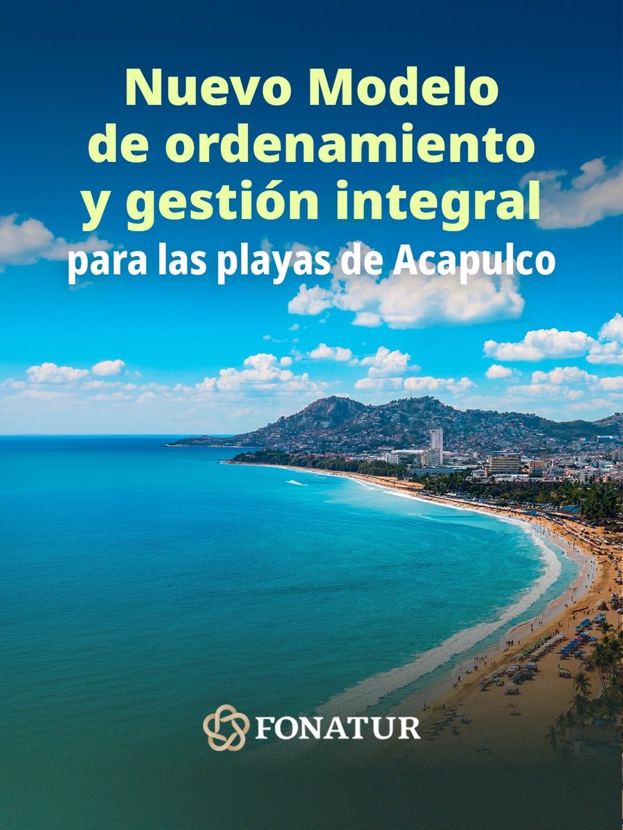 Sebas_RM's tweet photo. En marzo pasado, en el @FonaturMX pusimos en marcha un plan histórico para las playas de Acapulco: el Nuevo Modelo de ordenamiento y gestión integral. En palabras sencillas, nos pusimos a trabajar de la mano con la gente para mejorar el orden, la seguridad y la limpieza de nuestras costas.🏖️🌊  

Además, logramos algo inédito en todo el país: el 100% del dinero que entra por el pago de derechos de playa se queda en la playa. Todo se reinvertirá en limpiarlas, cuidarlas y equiparlas. Lo que la playa da, regresa a la playa. 🌴

Detrás hay un trabajo técnico muy estructurado. Aquí les explico en 5 pasos cómo lo logramos 📝.