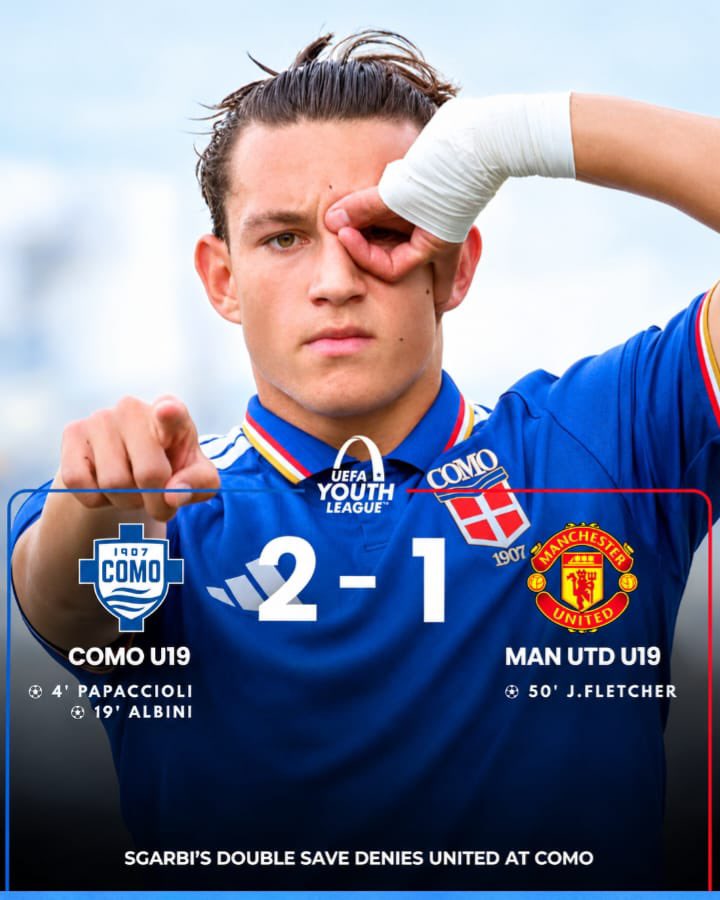 ChelseaRadio1's tweet photo. 🎴| Manchester United were beaten 2-1 by Como in the UEFA Youth League.

Como is very w!cked!!!😂 https://t.co/mjI2gRpfgo