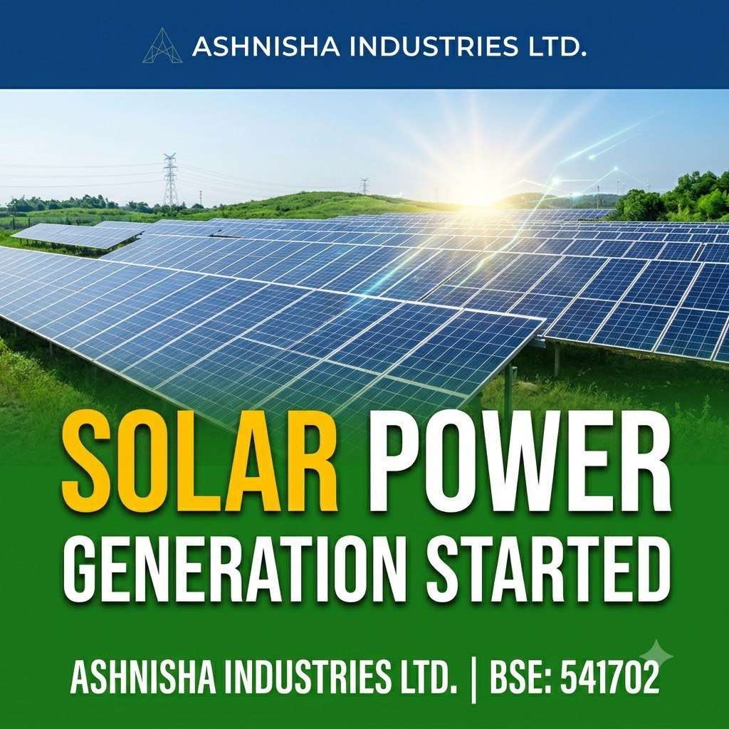 aonu95_'s tweet photo. FROM PROJECT COMPLETION TO POWER GENERATION! ASHNISHA INDUSTRIES has completed testing and commissioning and begun generating electricity. Execution is now translating into an operational solar asset. #SolarStockOnRadar https://t.co/Pcty0mLFTg
