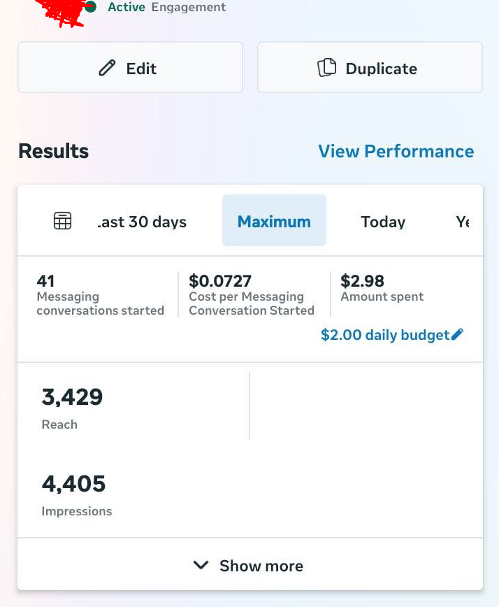 MdNobirulIslam's tweet photo. Clothing business owners: are you wasting your ad budget? 🤔

A small $2/day budget brought 41 messaging conversations at $0.0727 each.

The right targeting + creative makes the difference.

DM me for a strategy for your brand. 💬

#FacebookAds #ClothingBusiness https://t.co/7uYzYgLfbg