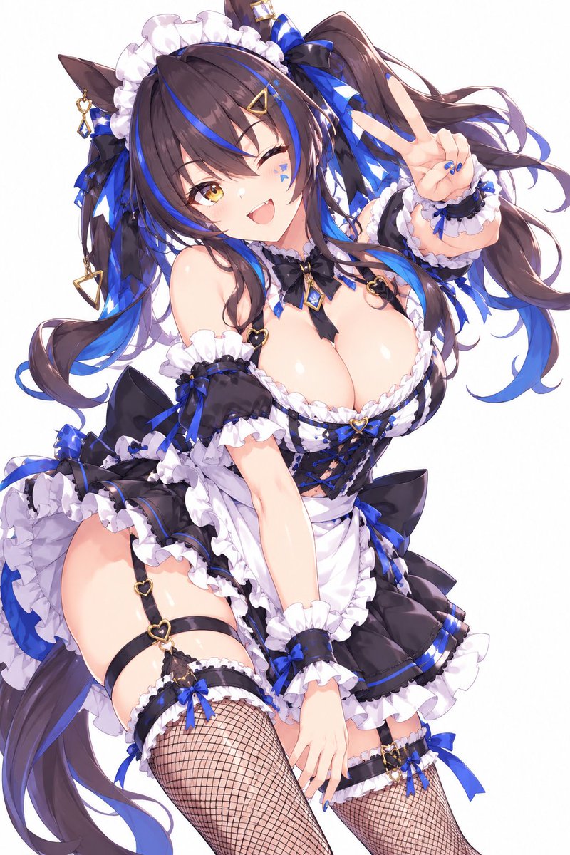 Eudjak's tweet photo. 「テンアゲ☆ギャルメイド参上！ — ダイタクヘリオス」

#ウマ娘 #ダイタクヘリオス #ゴシックメイド #ギャルメイド #ウインク #UmaMusume #DaitakuHelios #GothicMaid #Gyaru #AnimeArt #FanArt https://t.co/hPjKMJGbYc