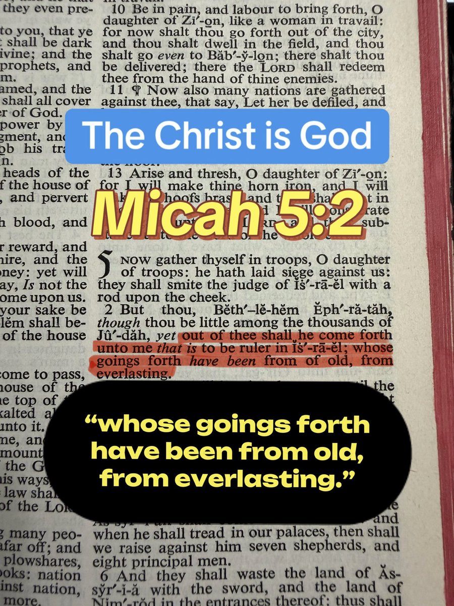 LetsTalkBibleX's tweet photo. Micah prophesied the Christ would be God https://t.co/rjF9QnucUo