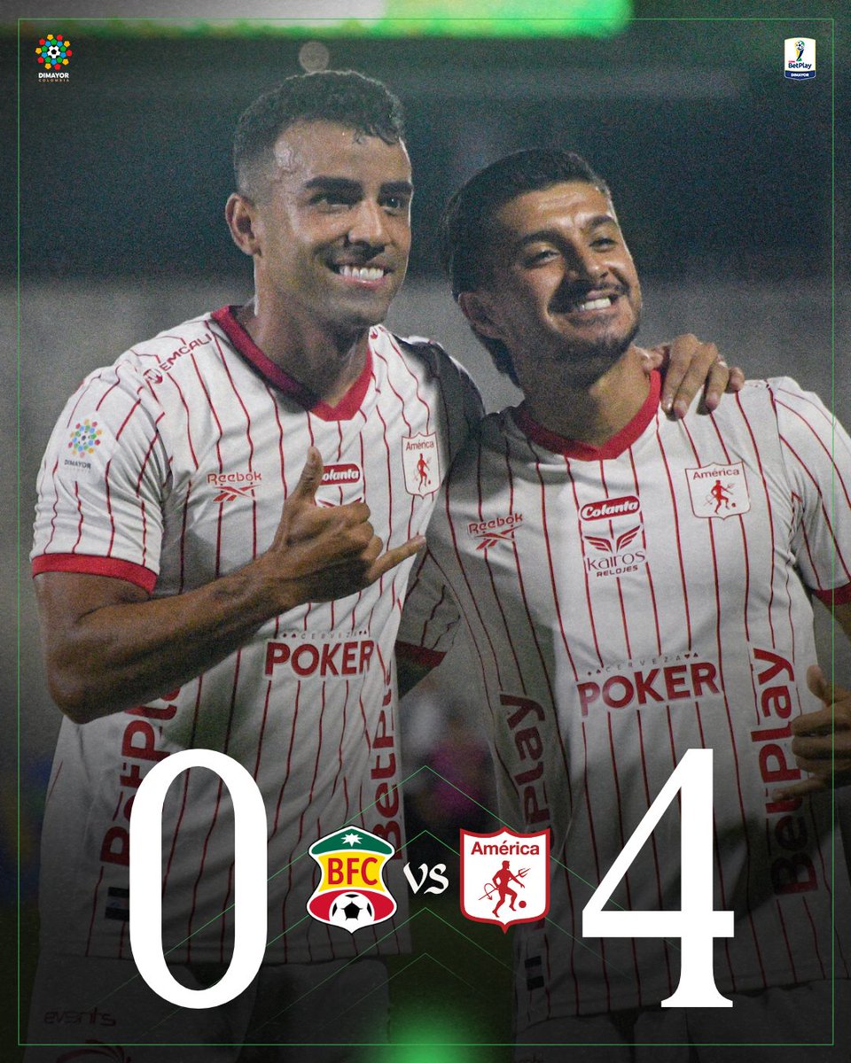 Dimayor's tweet photo. 📸 ¡@AmericadeCali 𝗴𝗮𝗻𝗼́ 𝘆 𝗮𝘃𝗮𝗻𝘇𝗼́ 𝗲𝗻 𝗹𝗮𝘀 𝗦𝗲𝗺𝗶𝗳𝗶𝗻𝗮𝗹𝗲𝘀 𝗱𝗲 𝗹𝗮 #𝗖𝗼𝗽𝗮𝗕𝗲𝘁𝗣𝗹𝗮𝘆𝗗𝗜𝗠𝗔𝗬𝗢𝗥 𝟮𝟬𝟮𝟲! 👹

Resultado del partido: BAR 0 - 4 AME

#LaCasaDeTodos https://t.co/dpDVUpvWsa