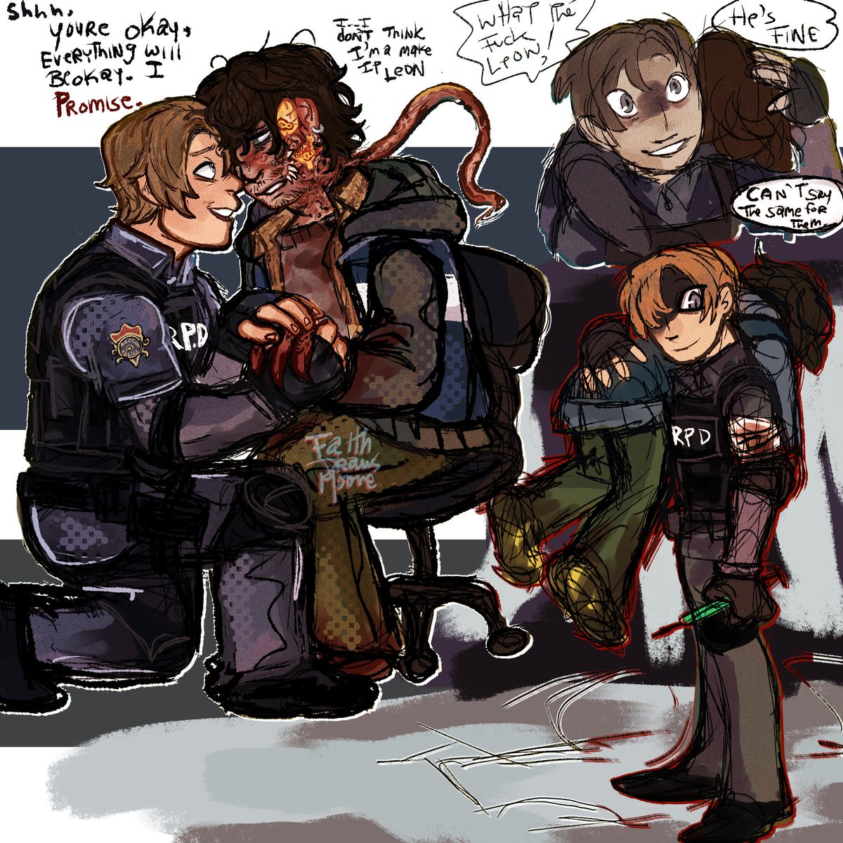 Moon_nocturne0's tweet photo. Everythings gonna be 🆗 

#ResidentEvil #bryeon https://t.co/wT0bL0rXVW