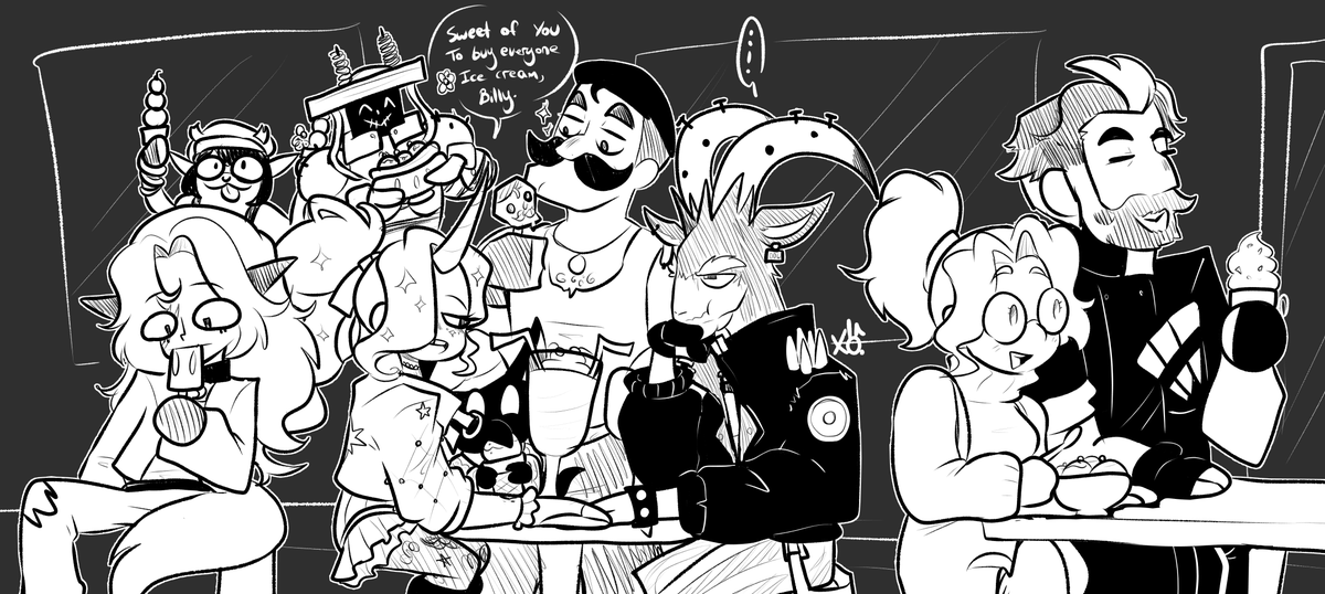 XObunny04's tweet photo. Quick and VERY SLOPPY doodle of a Deadlock match.

I was practicing my Billy in Brawl and everyone was fun and chill. I said I would treat Rem for Ice Cream with Celeste after the match and everyone wanted to join in.

RIP Billy's wallet.

Hope they see it sometime 😄 https://t.co/5RqvPWvH35