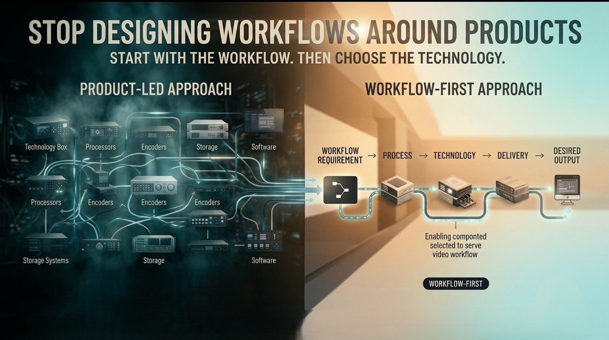 RiverSilica's tweet photo. Your workflow shouldn't have to adapt to your products.
Define the workflow first. Then choose technology that supports it.
#PIXFIXPerspectives #Broadcast #PIXFIX https://t.co/8ZAr7feVjt