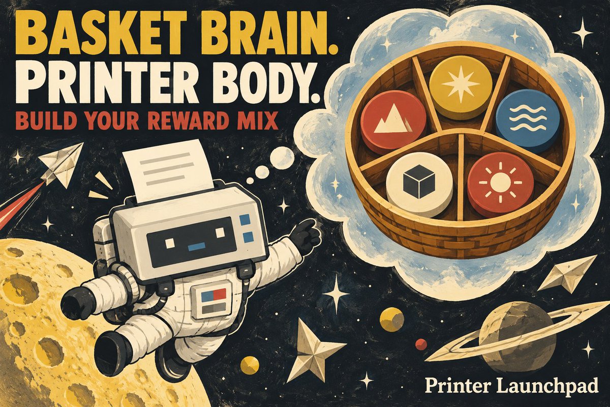 LilPrinterOTC's tweet photo. basket brain. printer body.

Bring the ETF-inspired basket mindset to token rewards: choose a mix, review the rules. Rewards depend on collected fees, eligibility, routes, costs and funded rounds.

https://t.co/gRypZuSGaK https://t.co/roAfn9zfMV