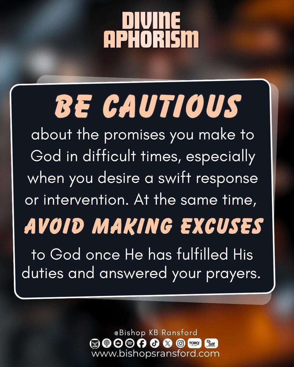 spmww_SA's tweet photo. Saints, let your faithfulness to God go beyond what you say when you need Him most. 

📖 Ecclesiastes 5:4-5

📲 Share this to encourage someone to remain faithful to God.

#WordOfGod #JesusChrist #Faithfulness  #ChristianLiving #spmww #BishopKBRansford https://t.co/2uFwiC807w