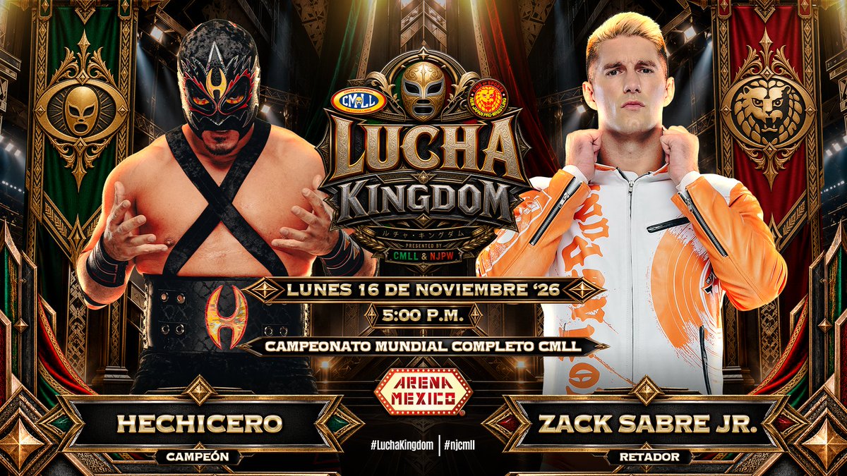 njpwglobal's tweet photo. More big matches are set for Lucha Kingdom November 16!

👀https://t.co/tDlUpllPGq
🎟️https://t.co/nlATfK9HAO

ZSJ vs Hechicero for the CMLL World Heavyweight title!

Soberano Jr. vs Shota Umino!

YUTANI, Shoma Kato in action and more!

#luchakingdom @CMLL_OFICIAL https://t.co/G0qBwSaJtg