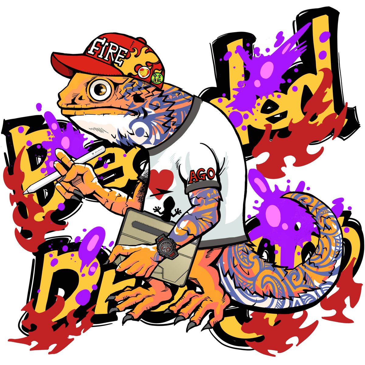 chataro_illust's tweet photo. アイコンはこっちに変えとこう🔥

フトアゴマンで🦎✨✨

とりあえずアカウント凍結は復活させられるかわかんないけど、地道に頑張りますのでよろしくお願いします！！

#新しいプロフィール画像 https://t.co/WQkrk5hddI