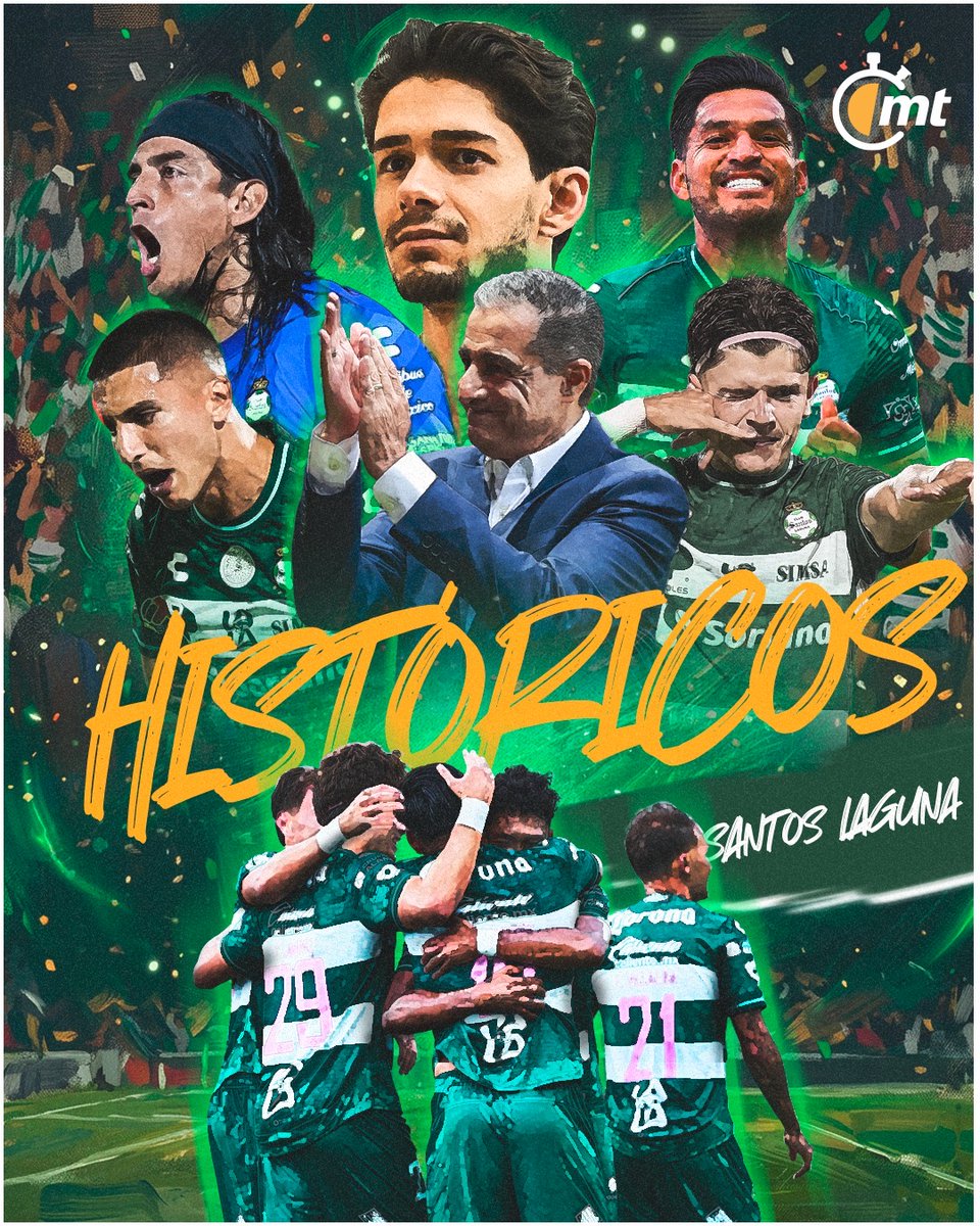 mediotiempo's tweet photo. 😇🔥 ¡SANTOS LAGUNA HACE HISTORIA!

¡Los Guerreros rompieron su propio techo! Por primera vez en su historia, Santos Laguna consiguió seis victorias consecutivas en la Liga MX. 🏆💚

De un inicio complicado a una racha histórica: ¡la Comarca está de fiesta! 🙌⚽ https://t.co/CKcRsKDP9Z