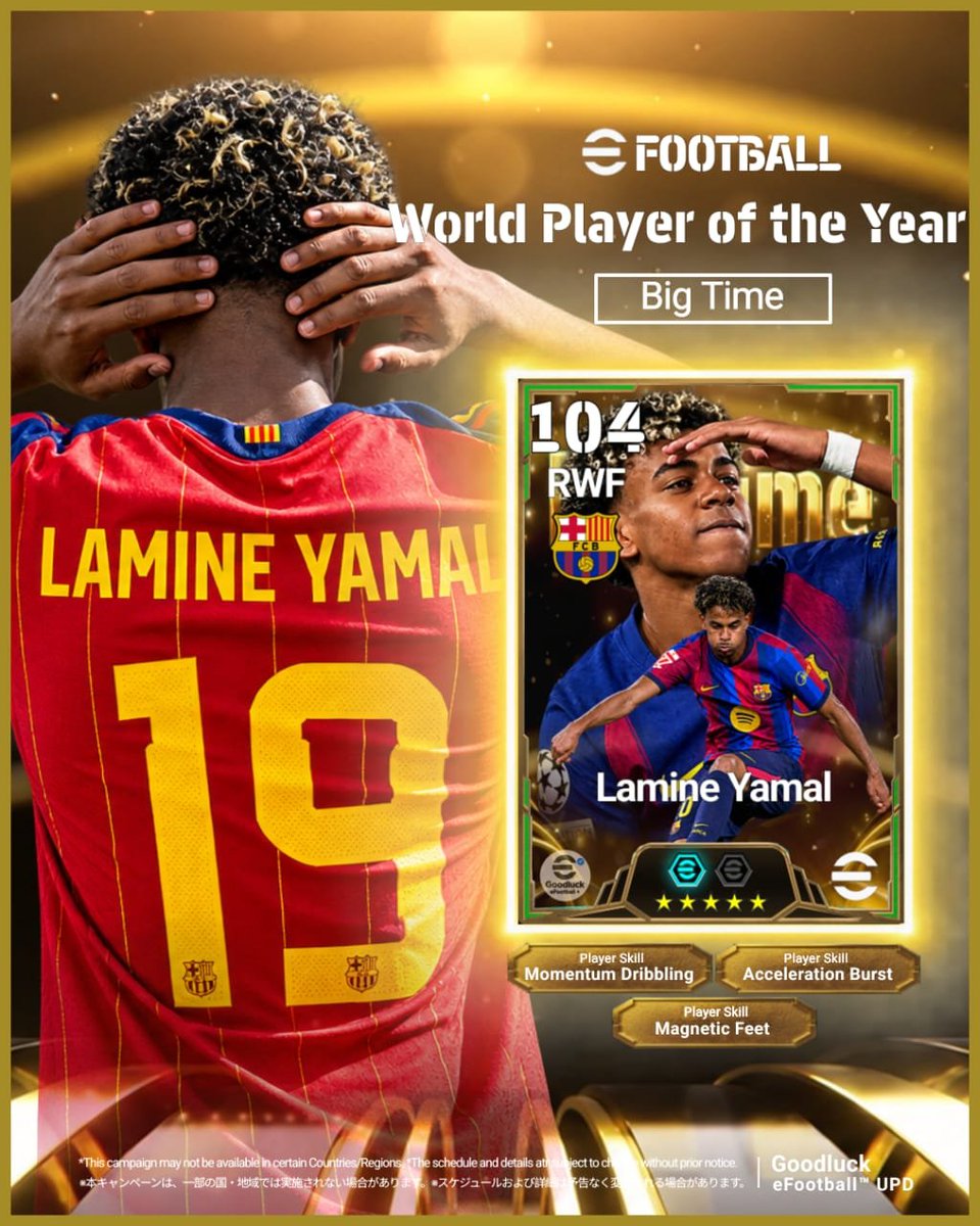 GoodluckeFb's tweet photo. [CONCEPT] Big-Time: World player of the year 🔥

#FanArt: Episode 1️⃣2️⃣
#efootball #イーフト https://t.co/fySXZVEwzY