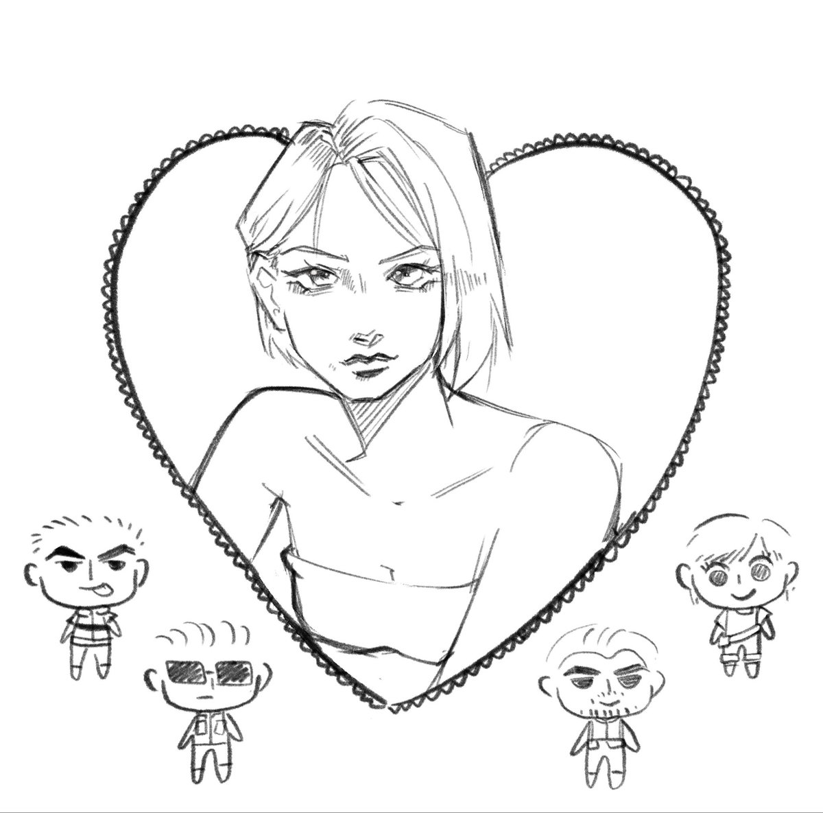 mytiskl's tweet photo. I know i drew re3 jill but i wanted to draw the little guys too https://t.co/cwDVR0VXrm
