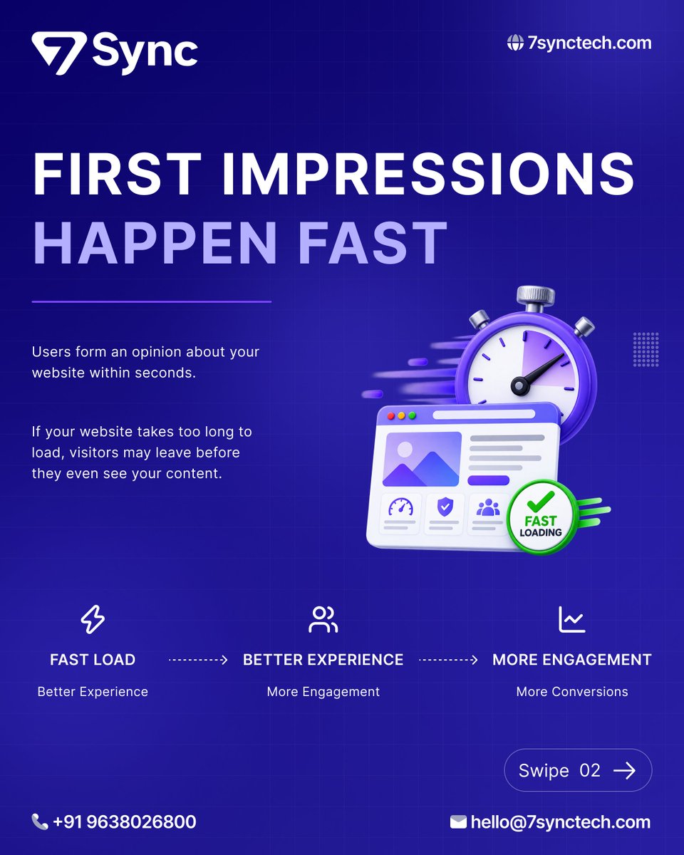 7sync_tech's tweet photo. A slow website can cost you visitors, leads and sales.

Website speed impacts user experience, SEO and conversions.

Swipe to learn what slows your website down and how to fix it.

Build better with 7 Sync Technologies.
🌐 https://t.co/ZlFxFDzs2w

#WebDevelopment #WebsiteSpeed https://t.co/f8SooepC0G