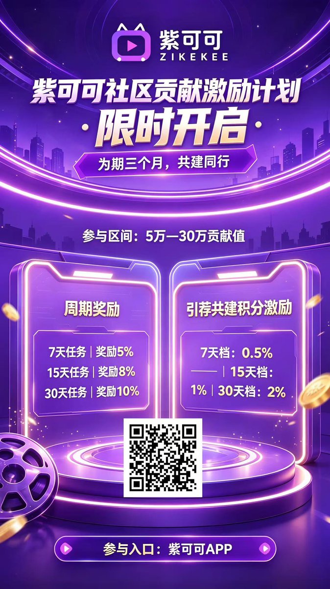 pigod314's tweet photo. ✅紫可可 ZKK |Web3数字文娱
邀请UID:
bb925d56-28a4-3751-a7cf-398bcea50ad6
🔓销毁ZKK,解锁终身会员权益
▫️海量短剧|会员24h专属片库
▫️休闲游戏、电台节目随心体验
📊生态共建:销毁+锁仓超8亿枚ZKK
邀请好友激活,领取ZKK社区激励
🎯3个月,共建紫可可文娱社区目标1000倍 #zkk #短剧 #电影 https://t.co/fc6ZncyKls