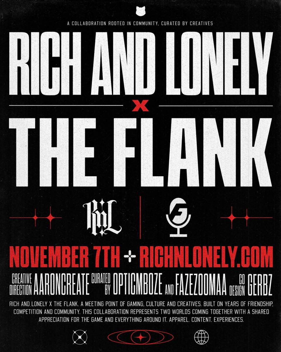 richandlonely's tweet photo. RICHNLONELY x @TheFlank

Two worlds collide November 7th. https://t.co/Yw2YhHFW4V