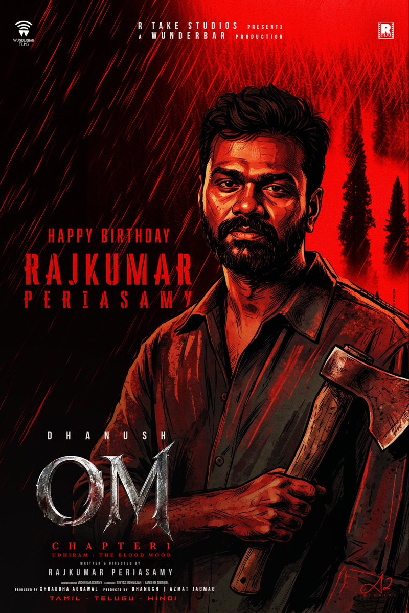 a2studoffl's tweet photo. The approach taken by our Blockbuster Director @Rajkumar_KP sir in shaping #OM is extraordinary. Get ready… ❤️‍🔥🪓  

Wishing him a best birthday and only the finest outcomes for upcoming projects! 🔥 https://t.co/N2g7ucY3dy