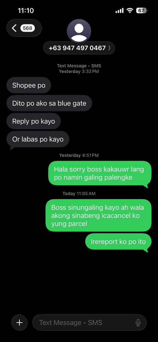 bunsooooxx's tweet photo. Seryoso ba ‘to? Pwede na rin gawing ai yung msg tas gawing cinancel ng receiver yung order. Grabe na talaga ibang riders ngayon jusko. https://t.co/b5madjhQw0