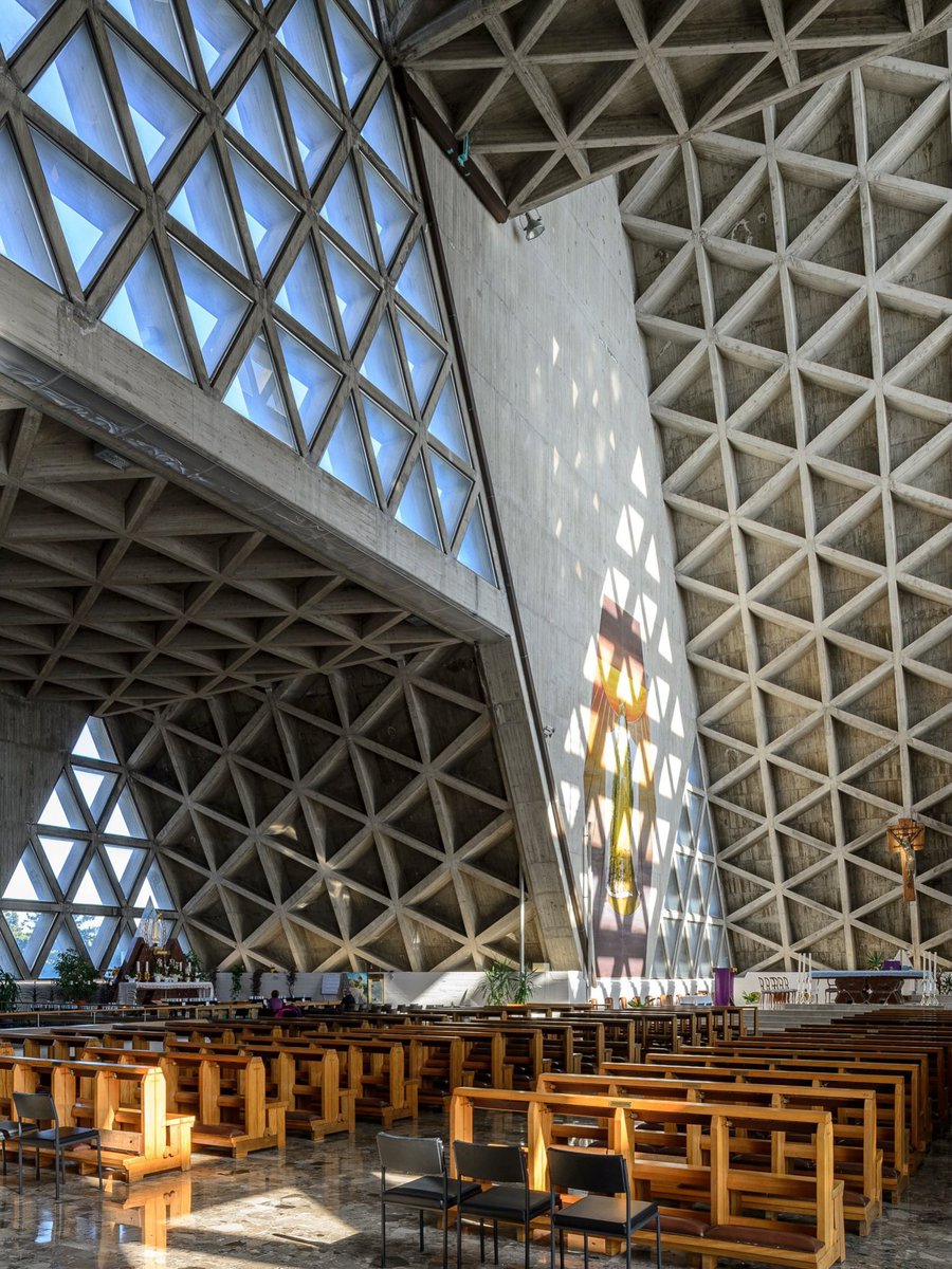 parametricarch's tweet photo. Located 300 meters above Trieste on the Karst Plateau, the Temple of Monte Grisa designed by Antonio Guacci and Sergio Musmeci in 1959-1965, with early contributions from Umberto Nordio, Adalberto Libera, and Luigi Moretti. Built with reinforced concrete, its triangular geometry symbolizes the letter M in devotion to the Virgin Mary.

🏆 Architecture Reimagined Competition: Redefine the future of architecture with AI and compete for a share of $120,000 in prizes.
https://t.co/lJHaZNliJE