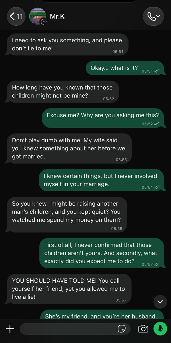 Bella__Bahby's tweet photo. A married man is dragging me into his paternity drama because I knew something about his children and kept quiet. 

I didn’t marry you or give birth to them, why is it my problem? 

Must I betray my friend to prove I’m a good person? https://t.co/h5KobyU8w0