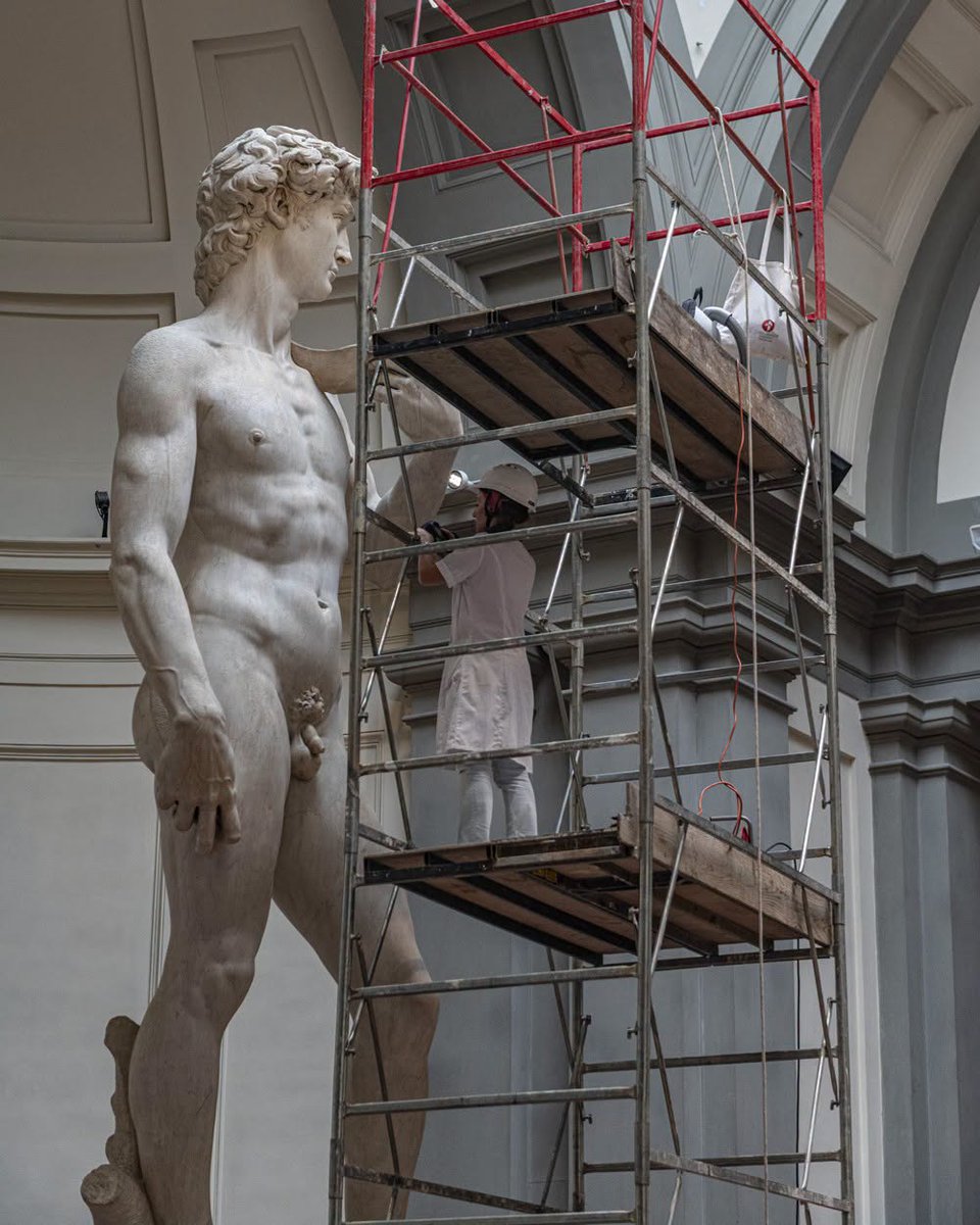 gomezdetejada's tweet photo. El arte de cuidar el patrimonio (y la verdadera escala del David de Miguel Ángel).

Galería de la Academia, Florencia. https://t.co/T8h3LllTii