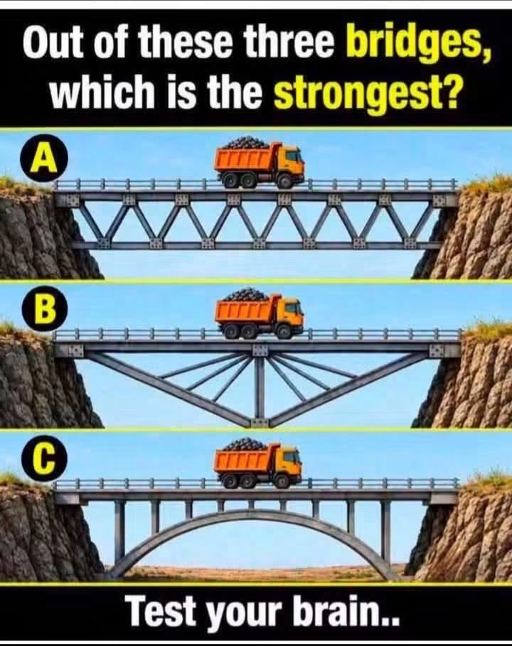 iamaylah_'s tweet photo. Which one of these three bridges is the strongest and which one will fall first https://t.co/Mhpn2mBT5w