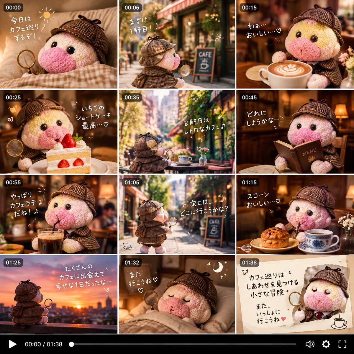 LikeFrom1976's tweet photo. カフェ巡りを楽しむ名探偵かっぱちゃん
#ぬい活　#ぬい撮り https://t.co/2xDanNyqZg