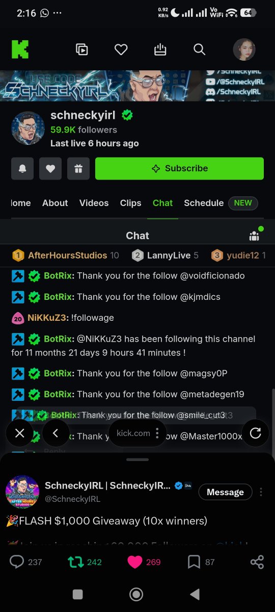 PounceitCS's tweet photo. @SchneckyIRL @kick We are one of the before 60k Ganggg 🔥🔥🔥 https://t.co/Aok1XQlUXu