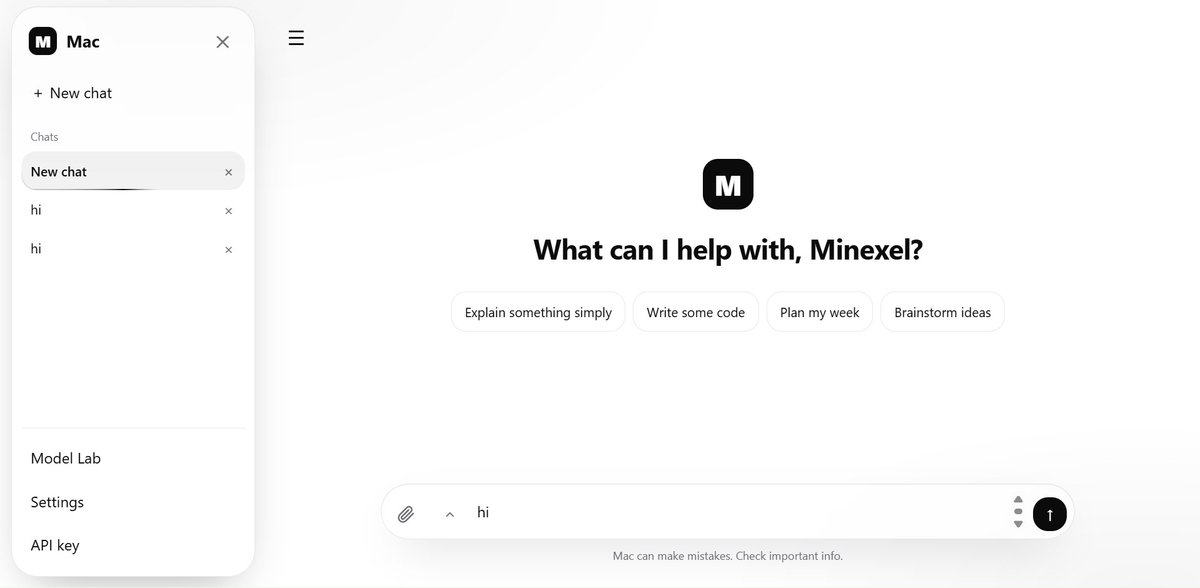 Minexelofficial's tweet photo. How does this interface look guys?
.
.
.
#Mactonmacai #Artificalintelligence #Ai #Claude #Ainews #Minexel #Macai #Mac #Interface #Ember https://t.co/xGVn5SU9o3