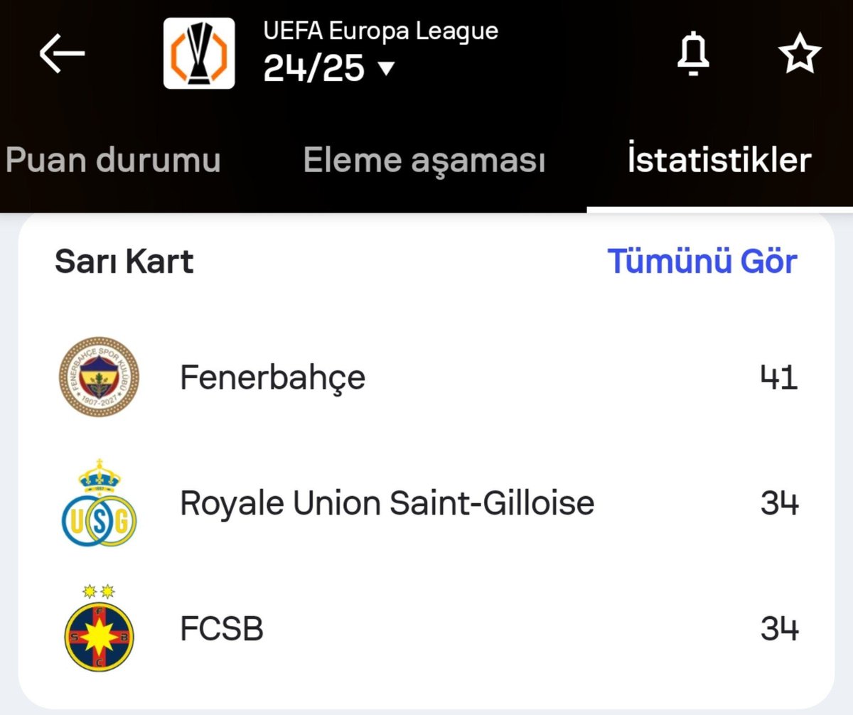 AtiiGS's tweet photo. Türkiye liginde asla kart görmeyen Fenerbahçe, Avrupa’ya çıktığı son 3 sezonda en çok kart gören takım. Hala Galatasaray kollanıyor algısı yapabiliyor utanmazlar! https://t.co/dgSPMl11LJ