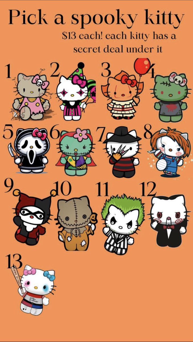 jodiebabyy7's tweet photo. Pick a spooky kitty 🐱 
Which one is calling your name? 👀 $13 each and every single one is hiding a secret deal underneath 🧡
Dm me to claim 😘 https://t.co/0pU8AqwO4p