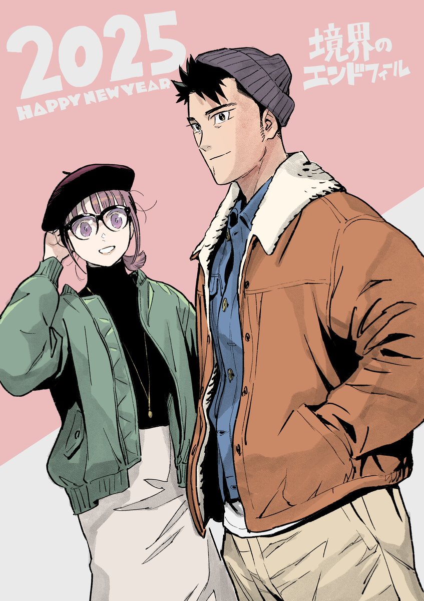 touxi's tweet photo. ２０２５年の年始にこのイラストアップした時「瀬戸が普段しなそうな格好」と書いたけど、今回ニット帽とアウターはこ��に似たやつを着せてしまった。
服に興味なくても男子はこういう男っぽいアメカジ好きな人多いだろうし https://t.co/AUtBFAW5UL
