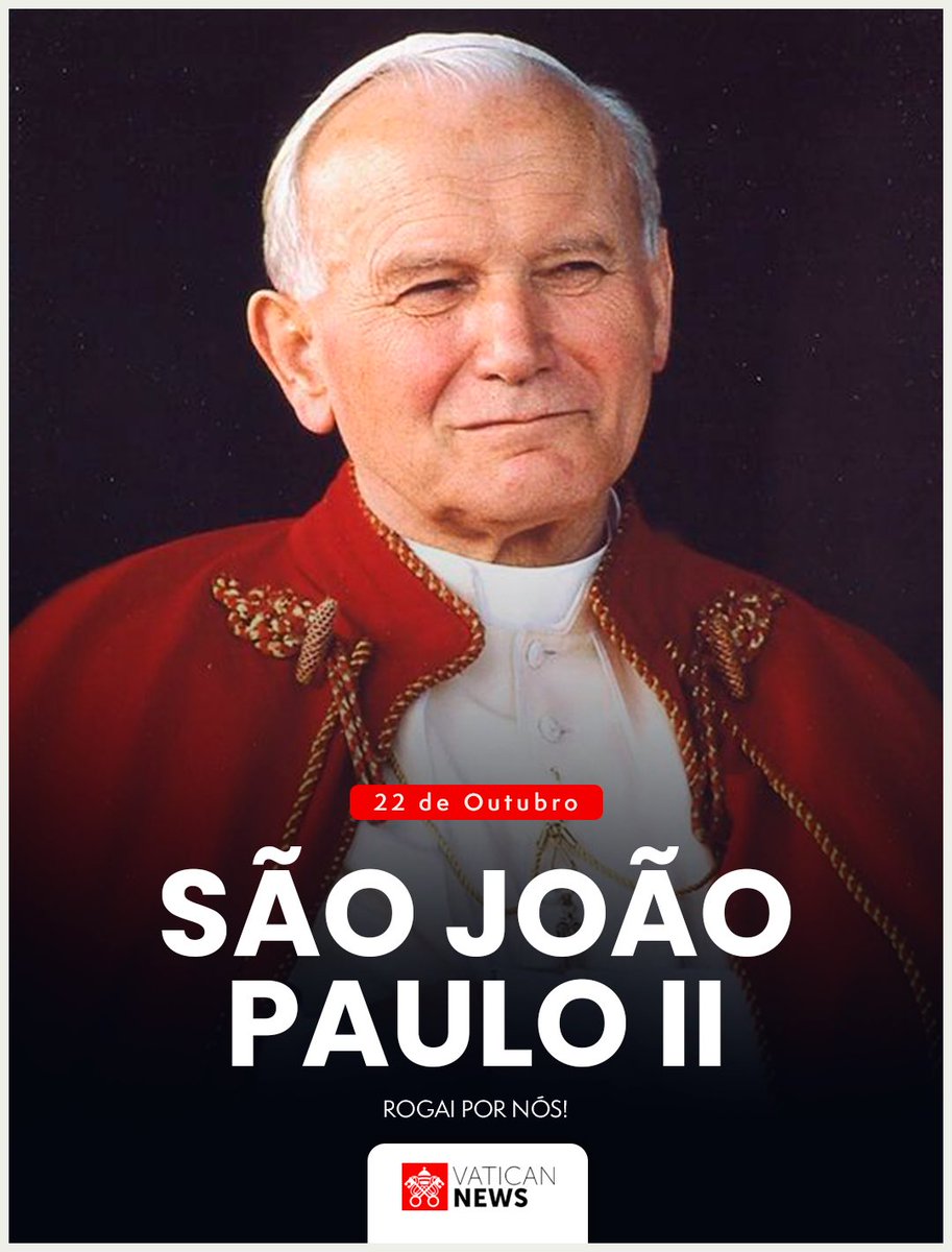 vaticannews_pt's tweet photo. #SãoJoãoPauloII conduziu a Igreja por quase 27 anos, aproximou-se especialmente dos jovens e percorreu o mundo anunciando o Evangelho. Seu pontificado foi marcado pela fé, pela defesa da dignidade humana e pela profunda devoção a Nossa Senhora #SantoDoDia https://t.co/kTtcYtlL5P