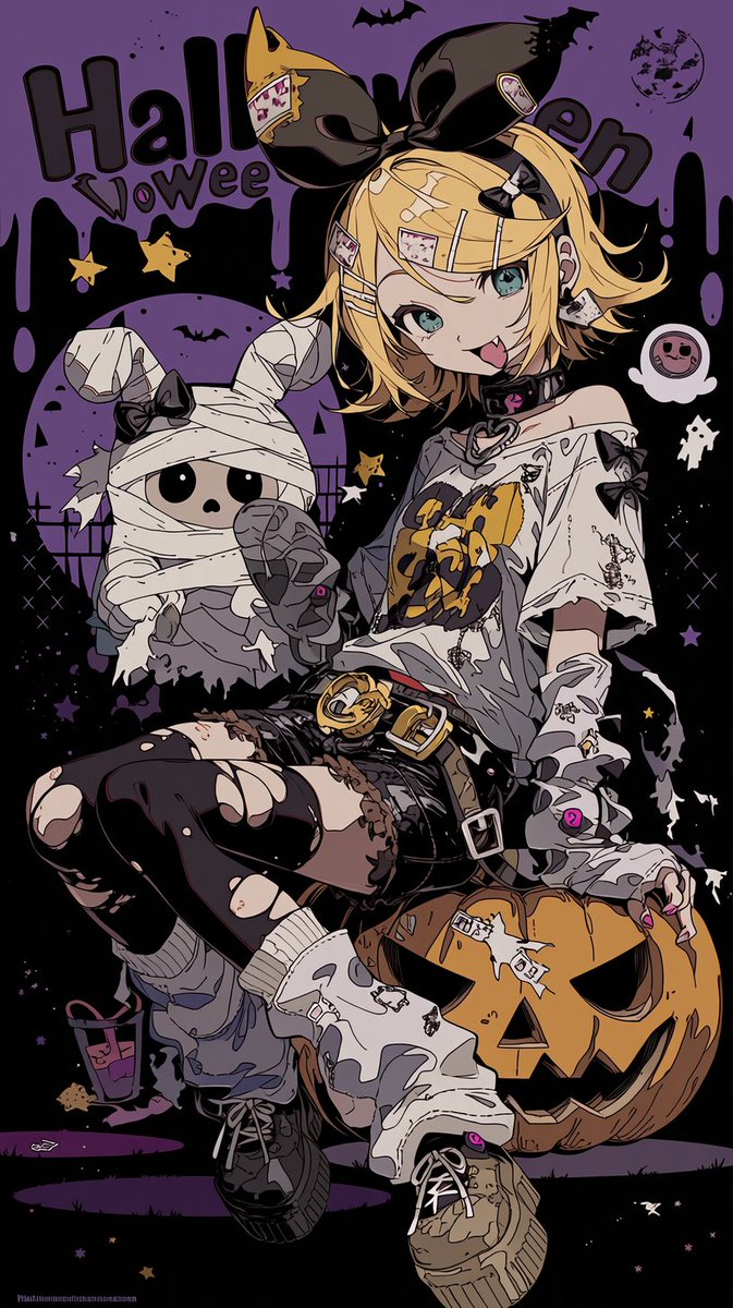 killergangAI's tweet photo. Halloween
 #ハロウィン
 #鏡音リン https://t.co/69vt2YGxgU