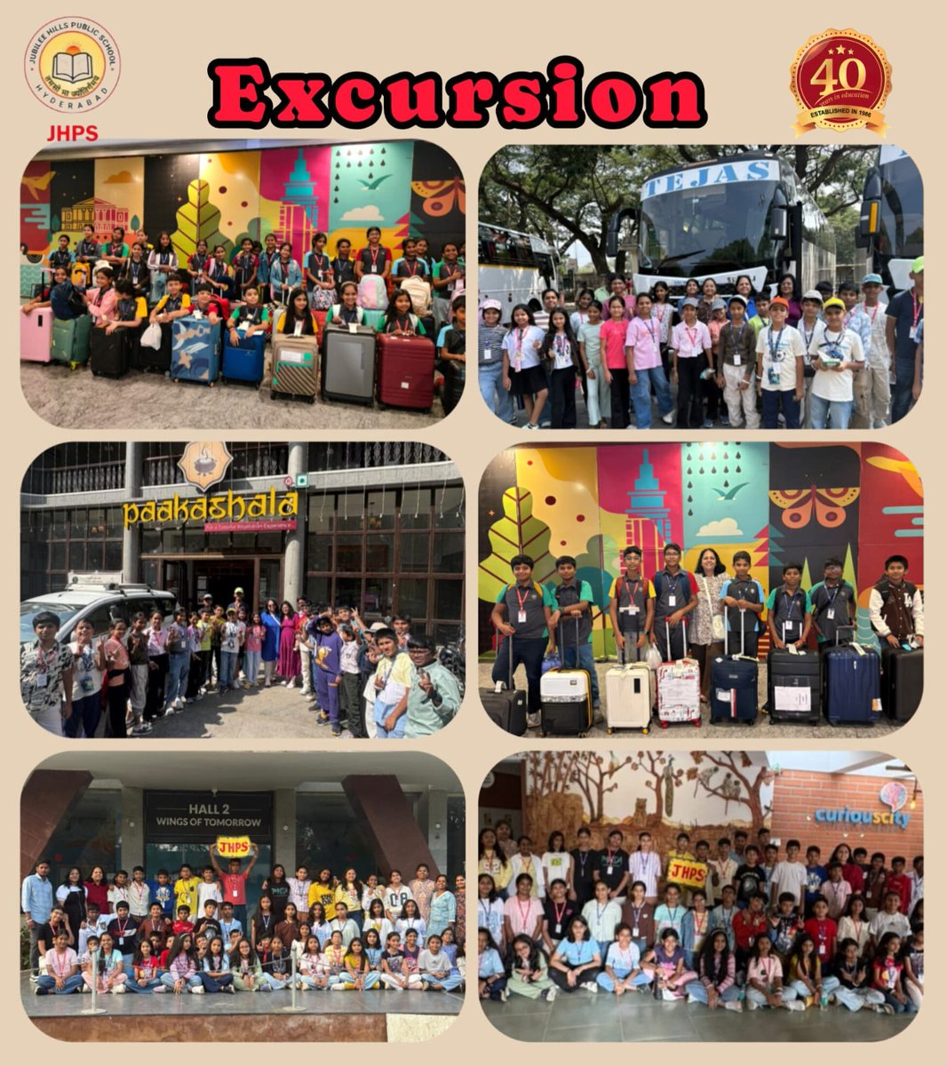 JHPS_SCHOOL's tweet photo. JHPS,Hyd,organised an exciting educational excursion to Bengaluru,Mysuru &amp; Bandipur from 11to15 Oct,2026.The five-day journey,comprising 49students&amp; 6teachers,offered a rich blend of learning,exploration,adventure and cultural experiences. #JHPSHyderabad #Excursion #SchoolTrip https://t.co/yVaBPuHcqw