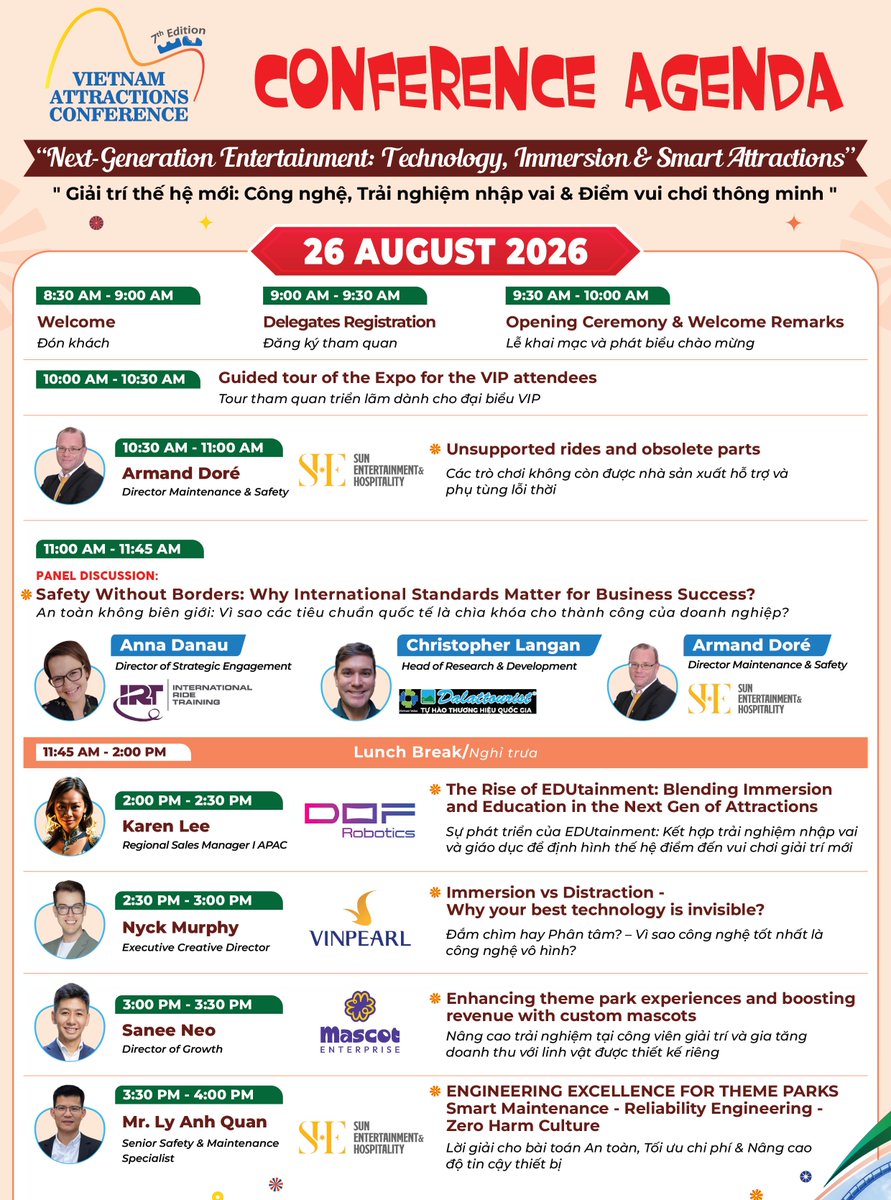 p42011's tweet photo. Theme Park Expo Vietnam 2026: Explore next-generation entertainment, technology, immersive experiences, safety, and smart attractions. 26–27 August 2026 | The ADORA Center, Ho Chi Minh City
Opening: 9:30 AM, 26 August https://t.co/3XXD0ZV0md