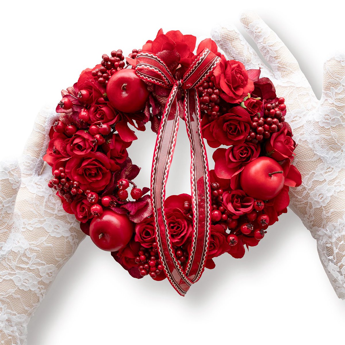atelier_bell's tweet photo. 🌹ローズをたっぷり使った、真っ赤なリース❤️
🍎かわいい姫りんごに、紫陽花や実もの🔴

アーティフィシャルフラワー(高品質造花)で出来ています🥰
お世話いらずなので、お忙しい方もぜひお気軽に飾って楽しんでください❤️ https://t.co/WsJoosS1dD