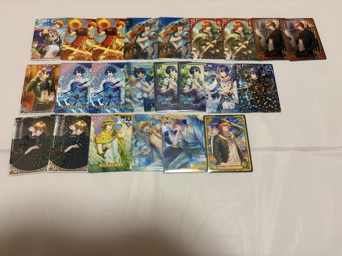 dolly09macaron's tweet photo. 交換、うたプリ、シャニライ、ビジュコレ、Vol.1、N、Ｒ

譲　音也、真斗、那月、レン、翔、セシル、嶺二、藍、蘭丸、カミュ

求　一部比率違いですが固定ポストにも画像あります、N(BTJ)、トキヤ https://t.co/RtjL7yp1iM