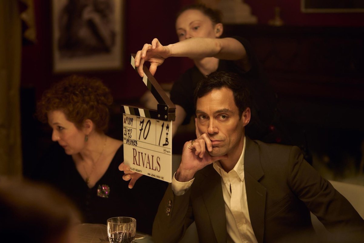 itvstudios's tweet photo. Can you believe it's been two years since Rivals first hit our screens? 🎬

To mark the occasion, we're throwing it back to the set of Season 1 with a little look behind-the-scenes 📸

Rivals returns to Disney+ from 11 November.

Produced by Happy Prince, part of ITV Studios. https://t.co/8r3yh7ffhN