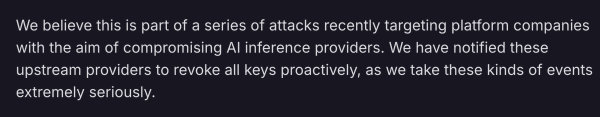 cmichelio's tweet photo. what do blackhats do with all the stolen AI inference keys? how do they monetize these? are there marketplaces (which ones)? or use it to hack more and eventually get something that is easier to monetize? https://t.co/f4Ch3HJ2bb