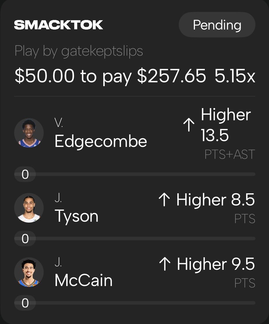 gatekeptslips's tweet photo. nba thursday night 5x 🏀 

⚡️join SMACKTOK now deposit $10 get $50 deposit match, 25% profit boost AND a free pick: https://t.co/JrP7IZszBT use CODE: “GATEKEPT”

#gatekept #smacktok https://t.co/FUrhsu6gq7